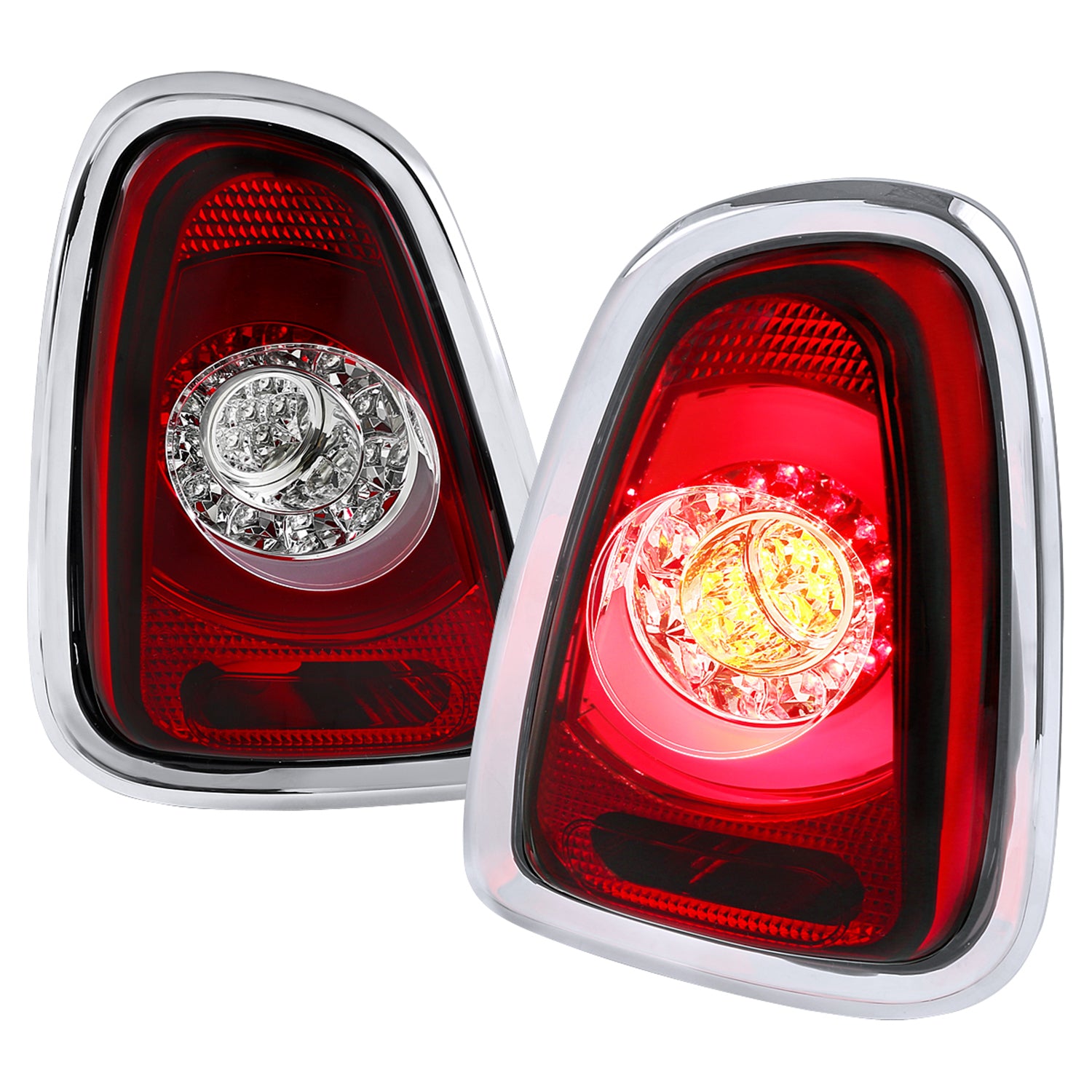 2011-2015 Mini Cooper Base S Hatchback/Convertible LED Tail Lights Chrome/Red