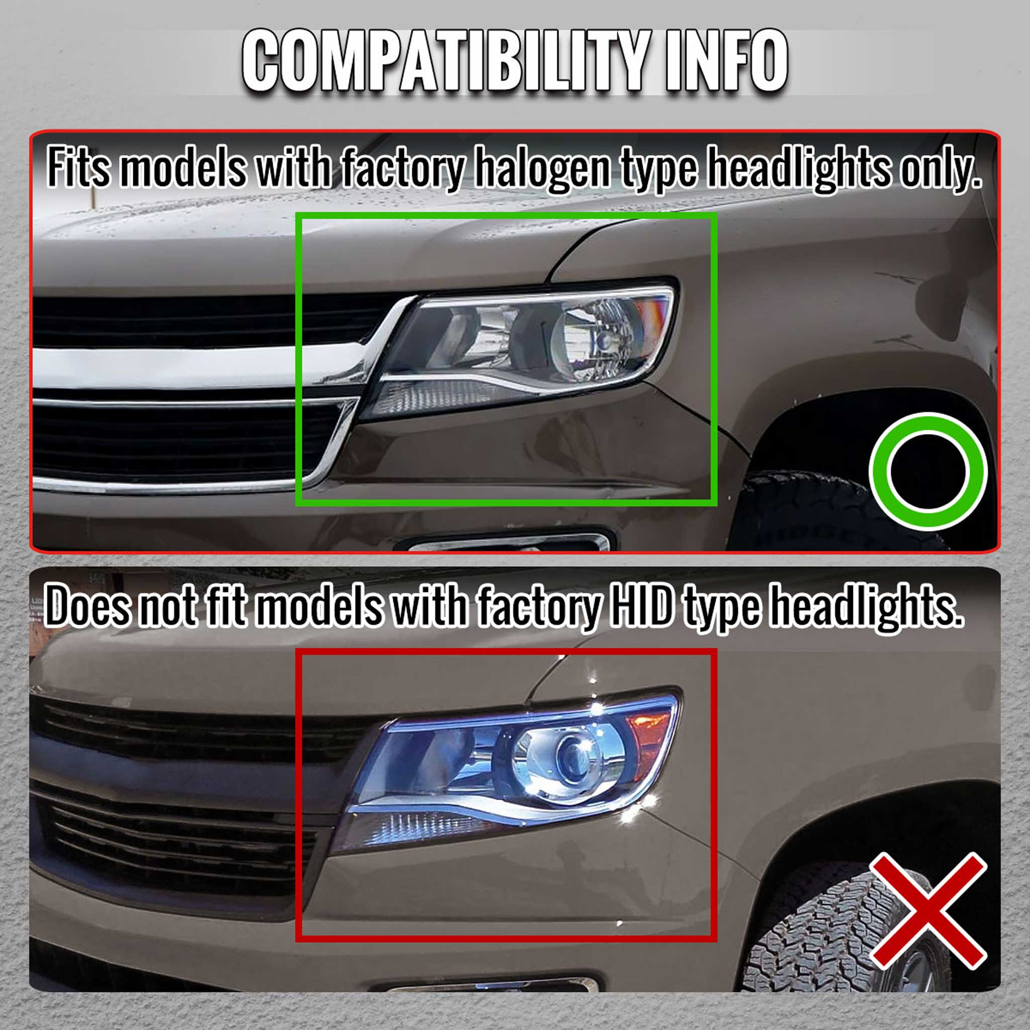 For Chevrolet Colorado 2015-2022 Factory Style Headlights Black Chrome Housing Clear Lens