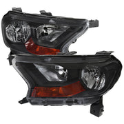 2019-2022 Ford Ranger XL XLT Factory Style Headlights Matte Black/Clear Lens