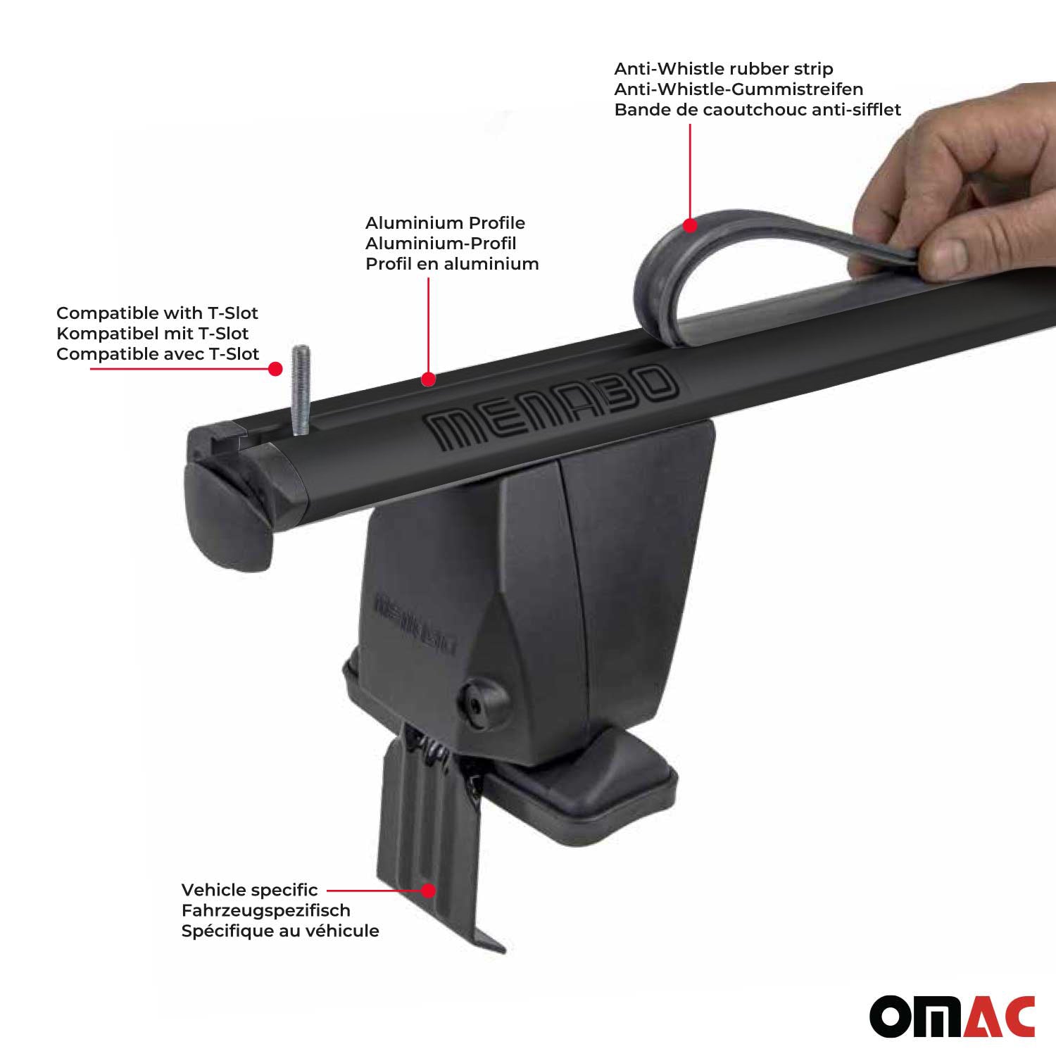 2007-2011 Honda CR-V Roof Rack Cross Bars Black