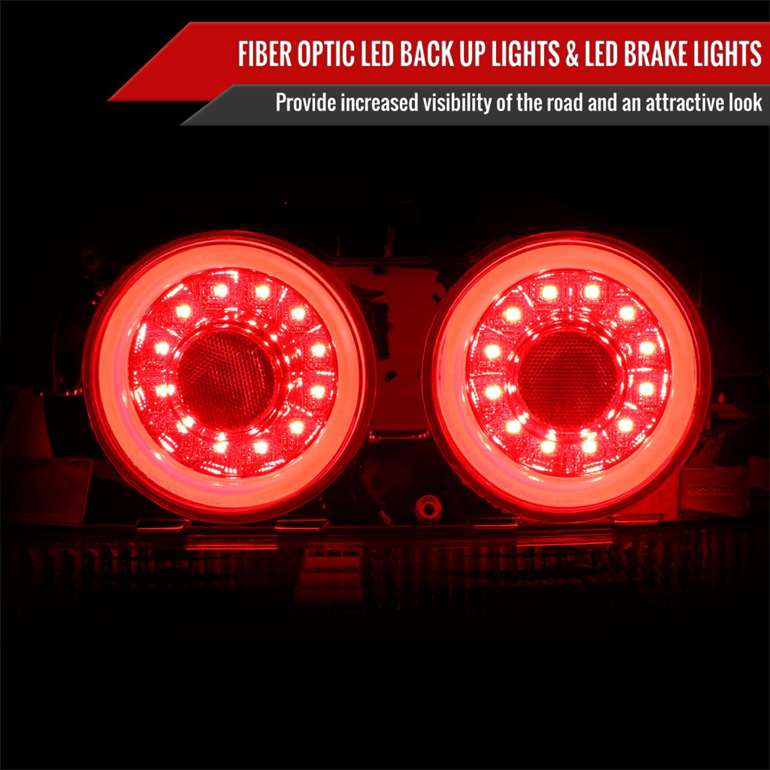 1995-1998 Nissan Skyline GT R33 JDM Red LED Tail Lights Chrome/Red Lens