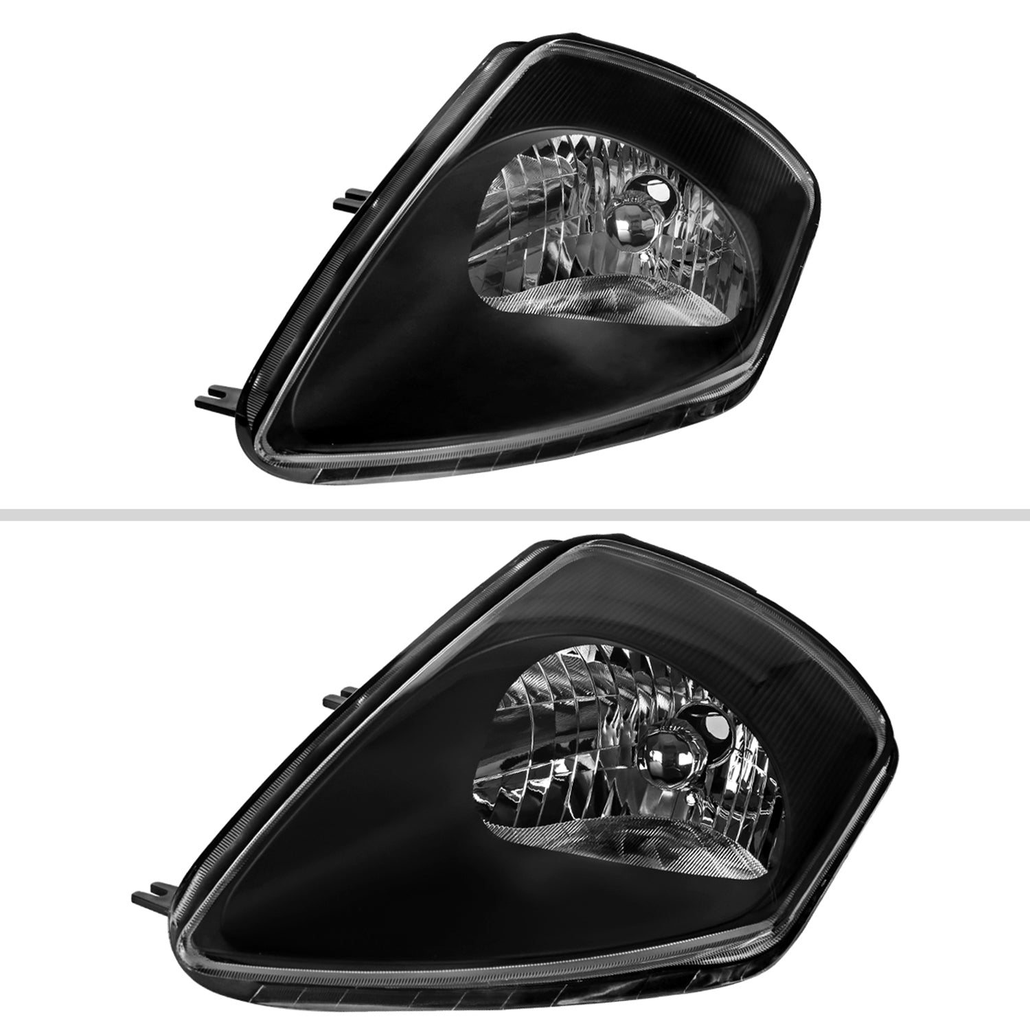 2000-2005 Mitsubishi Eclipse Factory Style Crystal Headlights Matt Black/Clear