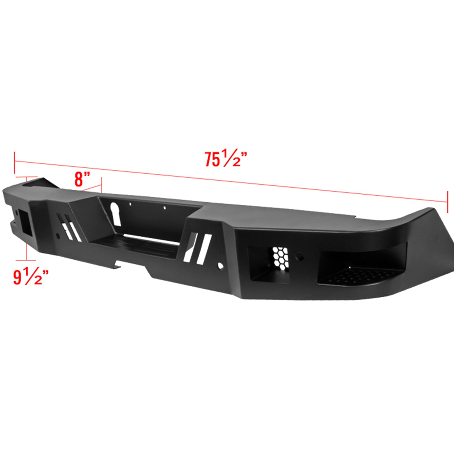 2014-2021 Toyota Tundra Black Heavy Duty Steel Rear Step Bumper w/License Lamp