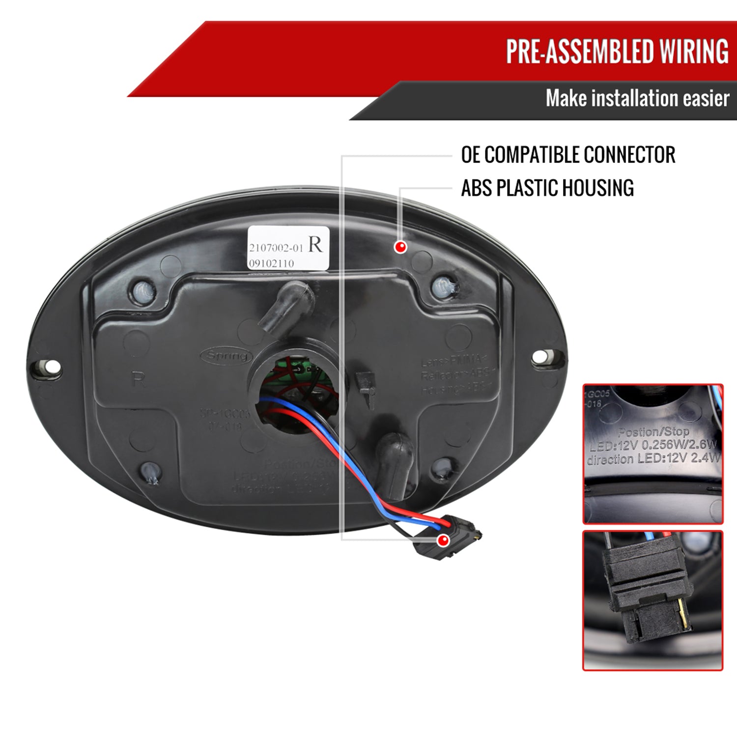 1997-2004 Chevy Corvette C5 4PC LED Tail Lights Chrome Housing/Smoke Lens