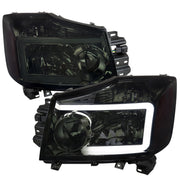 2004-2015 Nissan Titan / 04-2007 Armada LED Bar Factory Headlights Chrome/Smoke