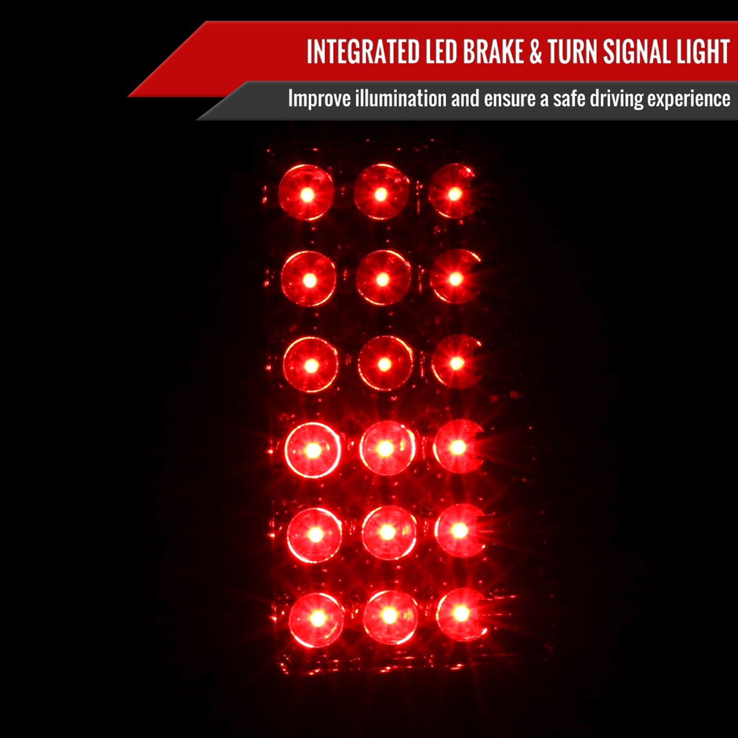 2004-2015 Nissan Titan LED Tail Lights Chrome Housing/Red Clear Lens