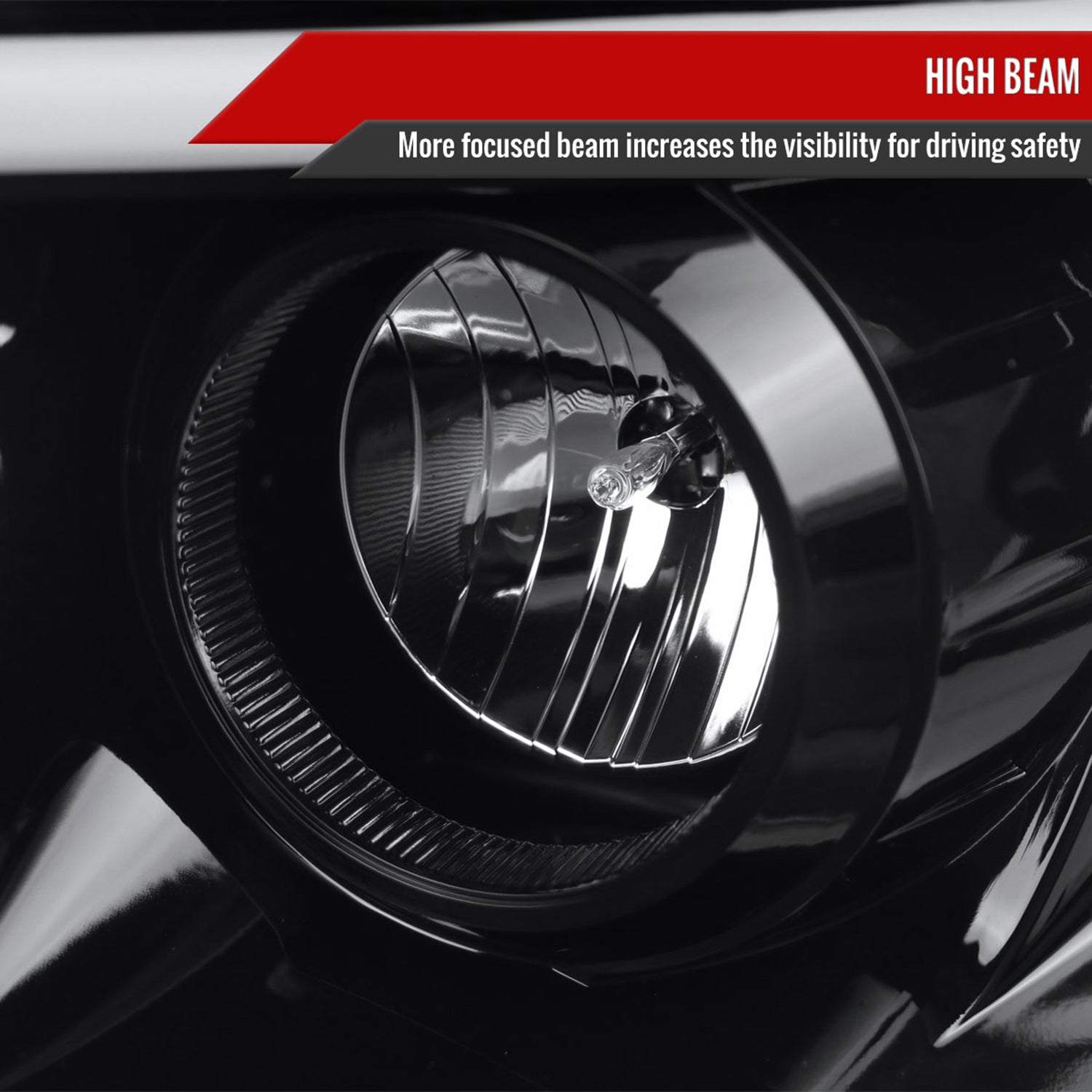 2006-2008 Dodge RAM 1500/ 06-2009 2500 3500 LED Projector Headlights Jet Black