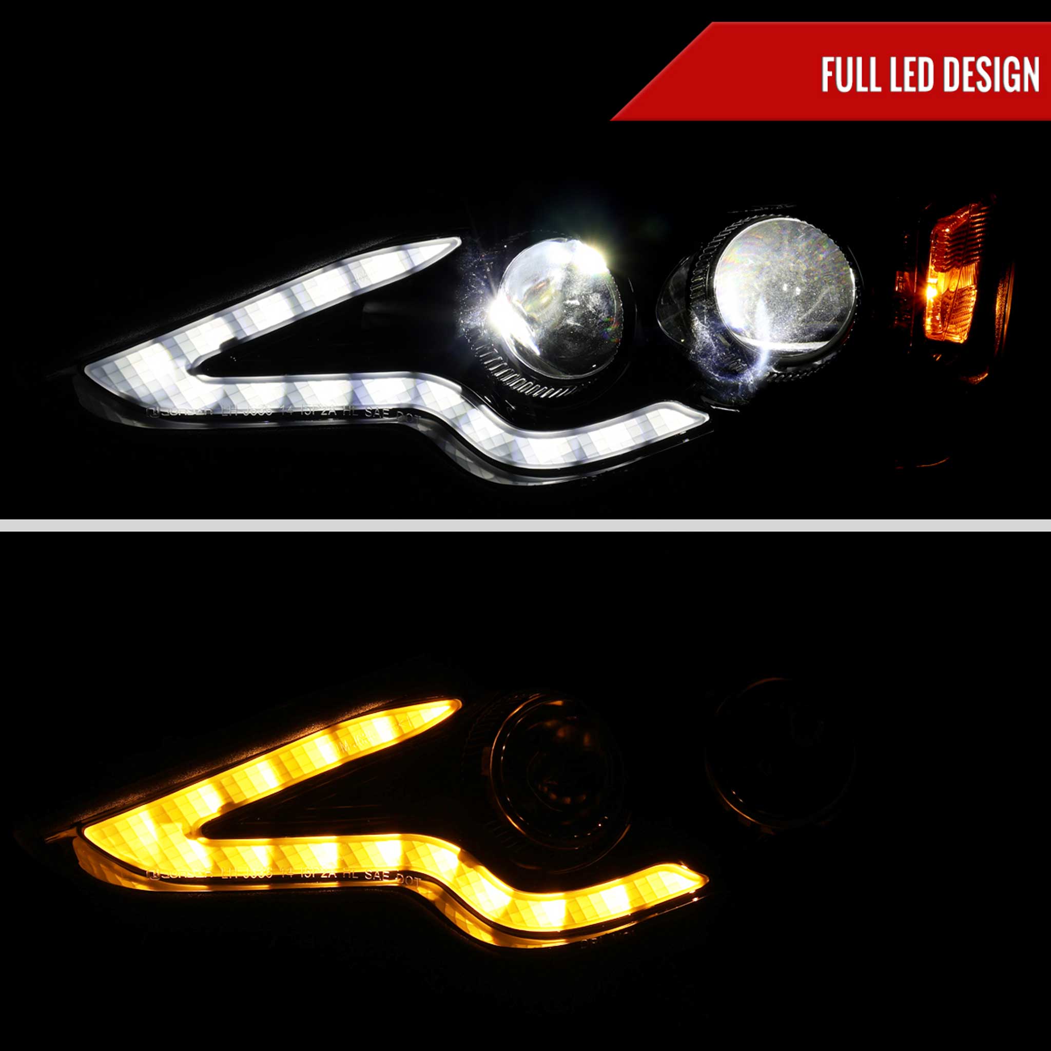 For Lexus IS250 IS350 2014-2016 Full LED Project healight Black Houing Smoked lens
