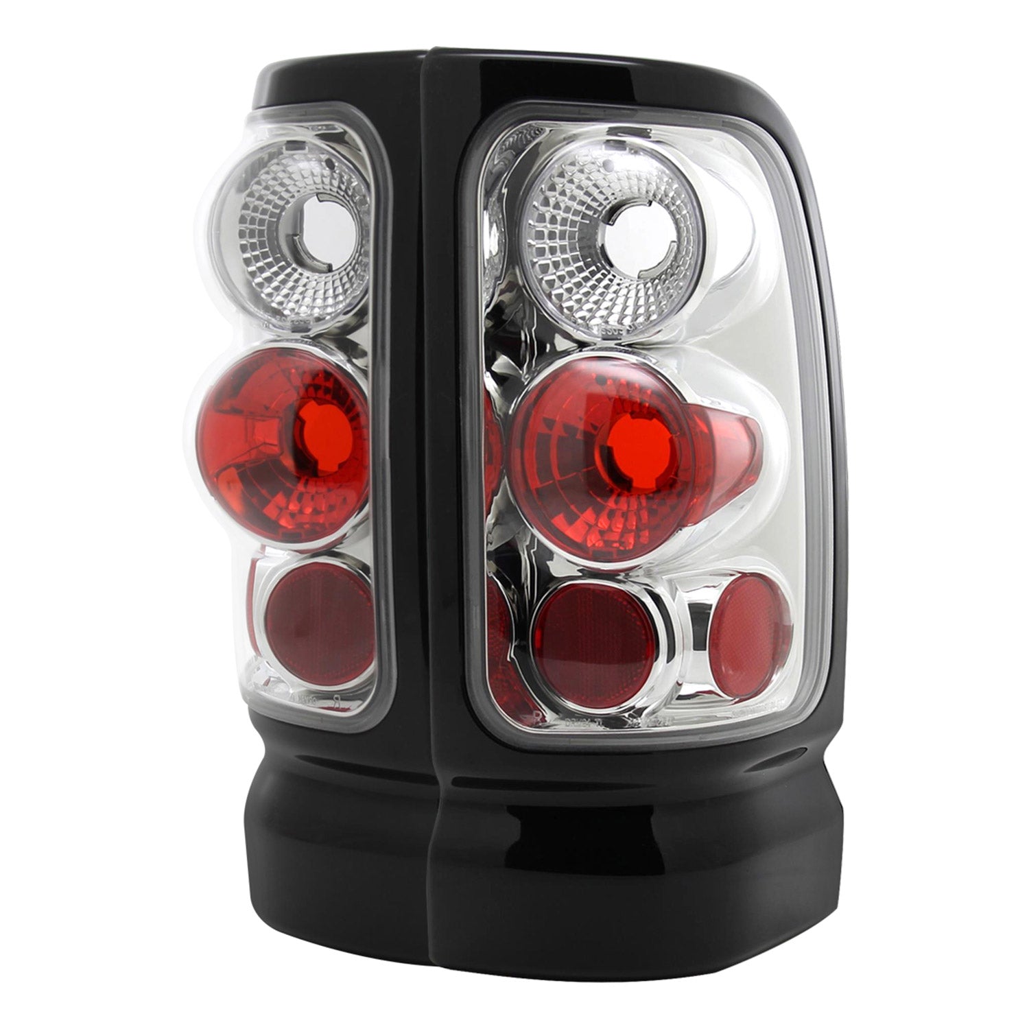 1994-2002 Dodge RAM Tail Lights Chrome Housing/Clear Lens
