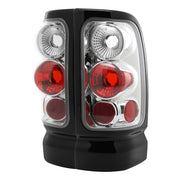 1994-2002 Dodge RAM Tail Lights Chrome Housing/Clear Lens