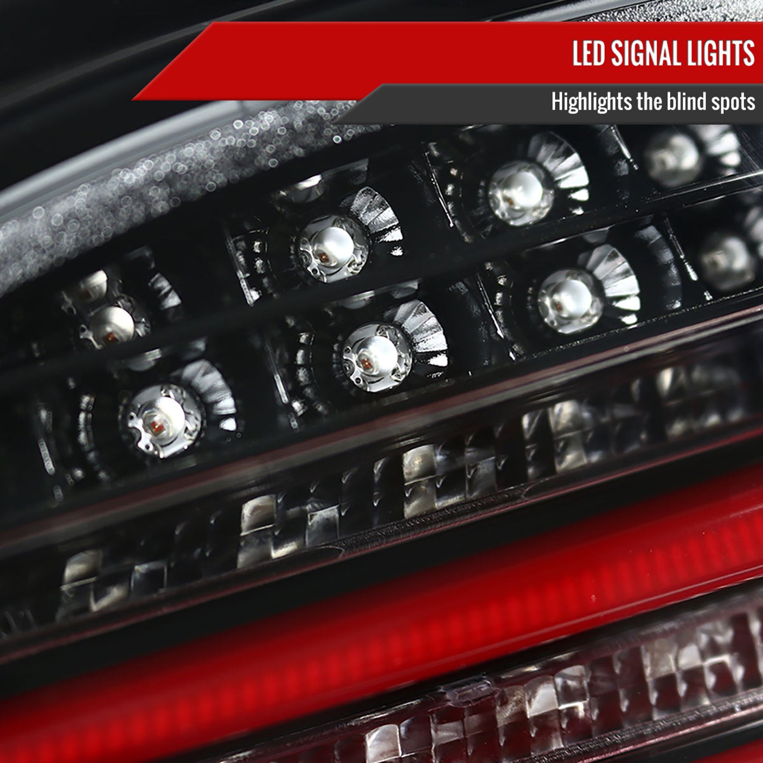 2004-2007 BMW E60 5 Series Sedan LED Tail Lights Jet Black/Clear Lens