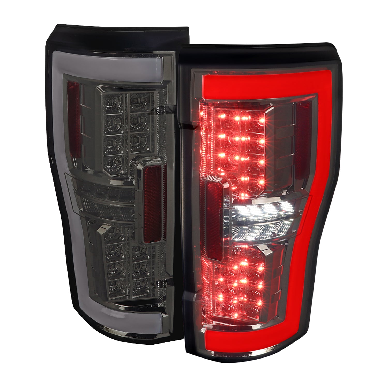 2017-2019 Ford F-250/350/450/550 Super Duty LED Bar Tail Lights Chrome/Smoke