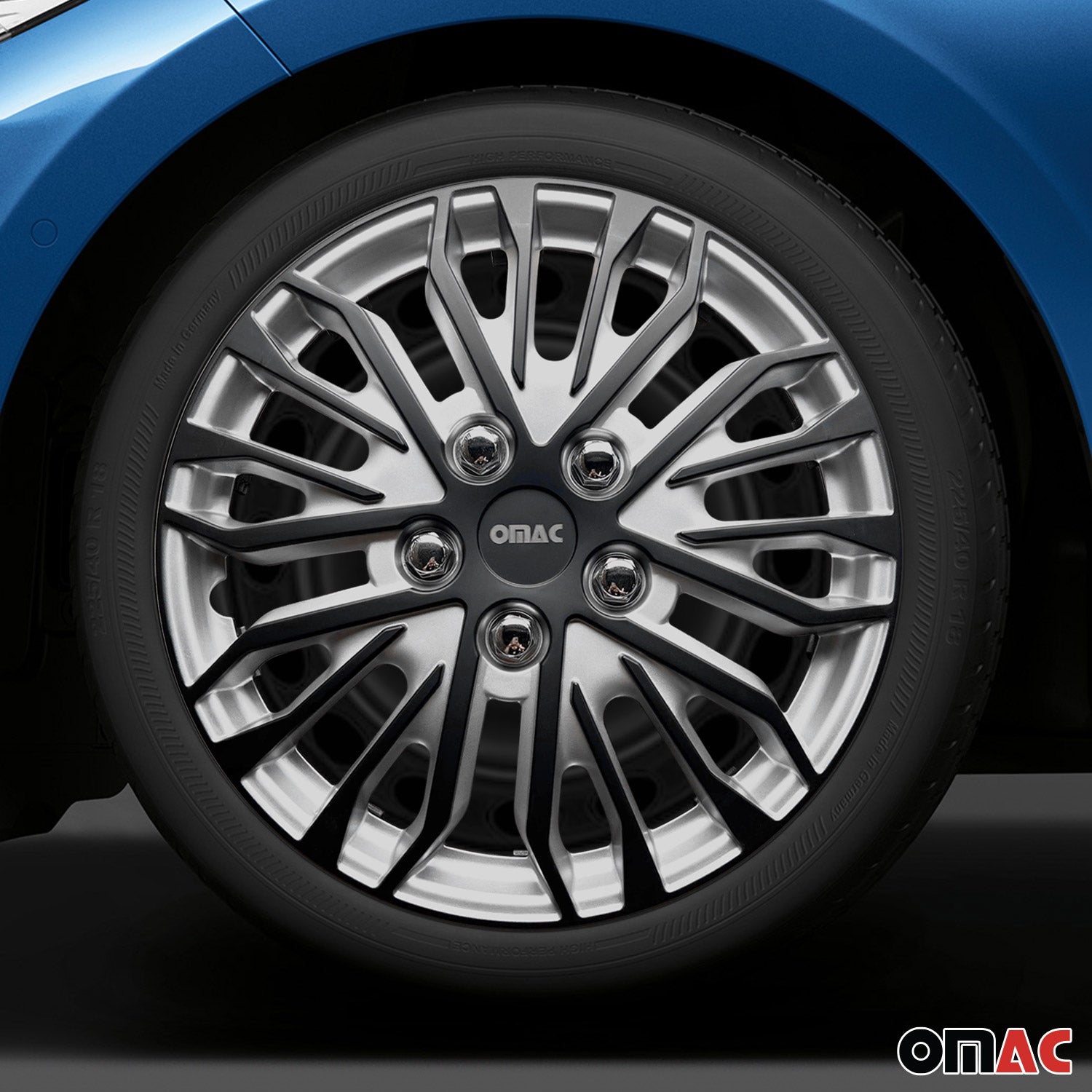16" Wheel Covers for Ford Transit 150 250 350 2015-2025 Silver Matt Black 4x