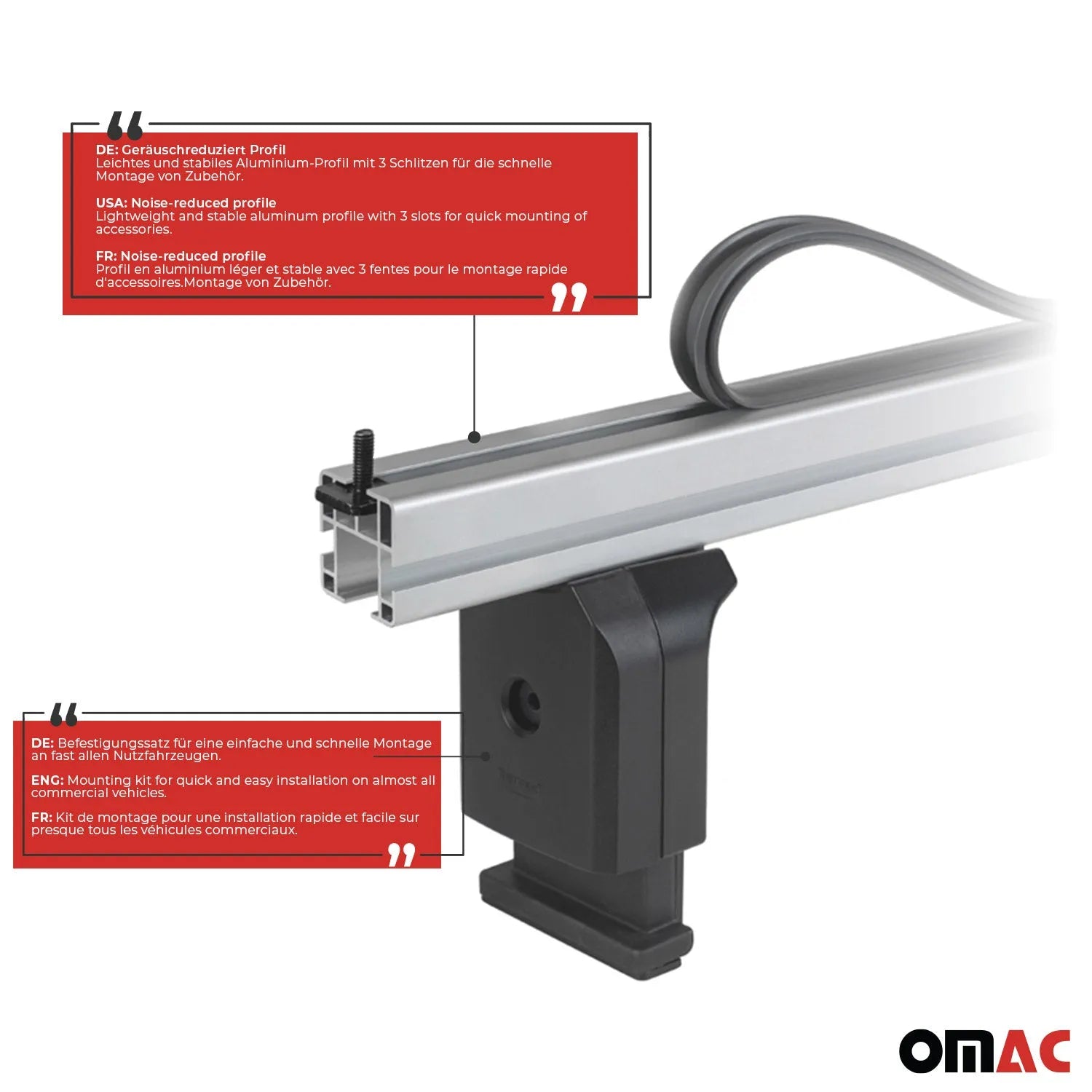 2014-2026 RAM ProMaster Professional Roof Racks Cross Bars Set Gray 3Pcs
