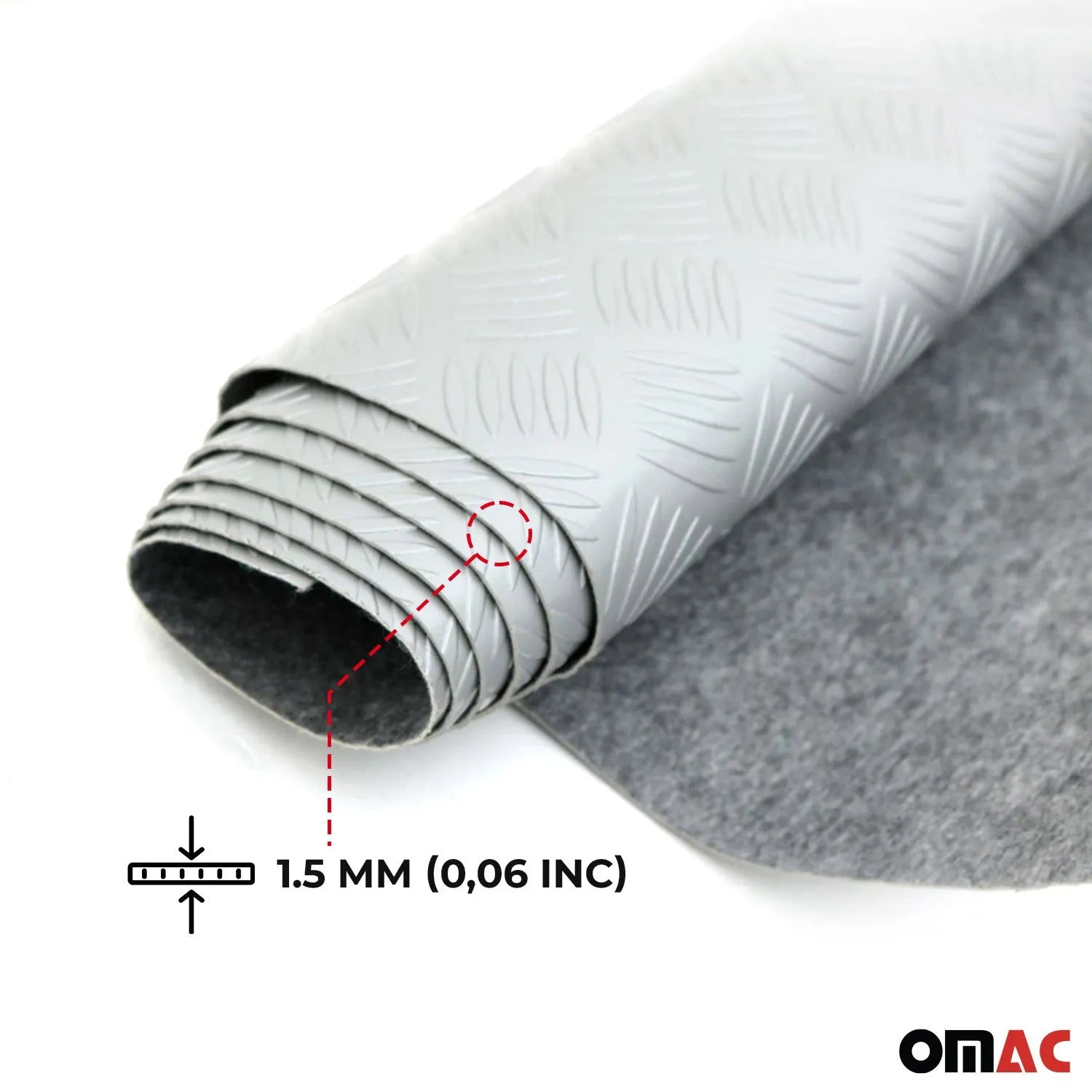 Rubber Truck Bed Liner Trunk Mat Flooring Mat 40x79 inch Chequered Grey
