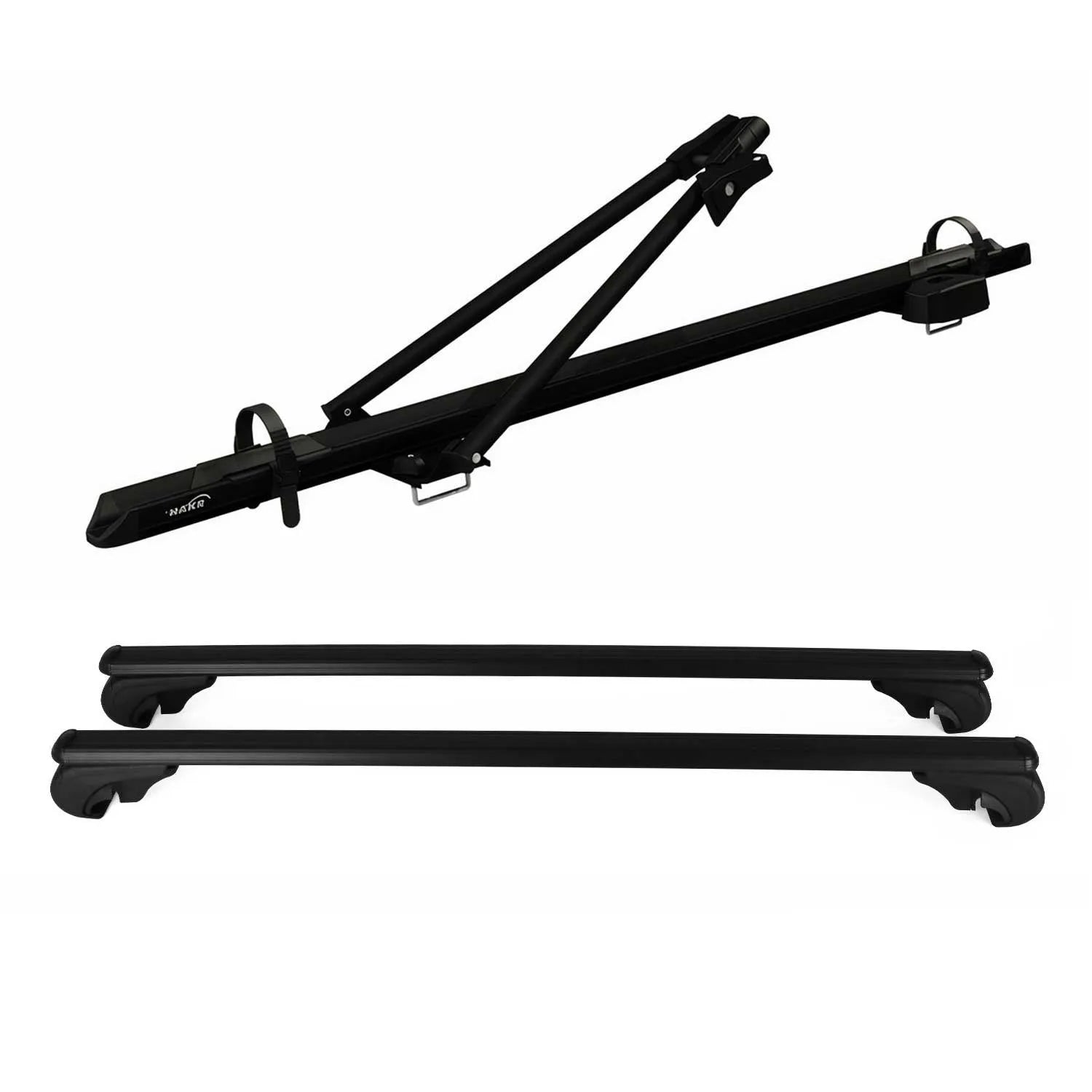 2014-2018 Subaru Forester IV Bike Rack Carrier Roof Racks Set Black 3Pcs