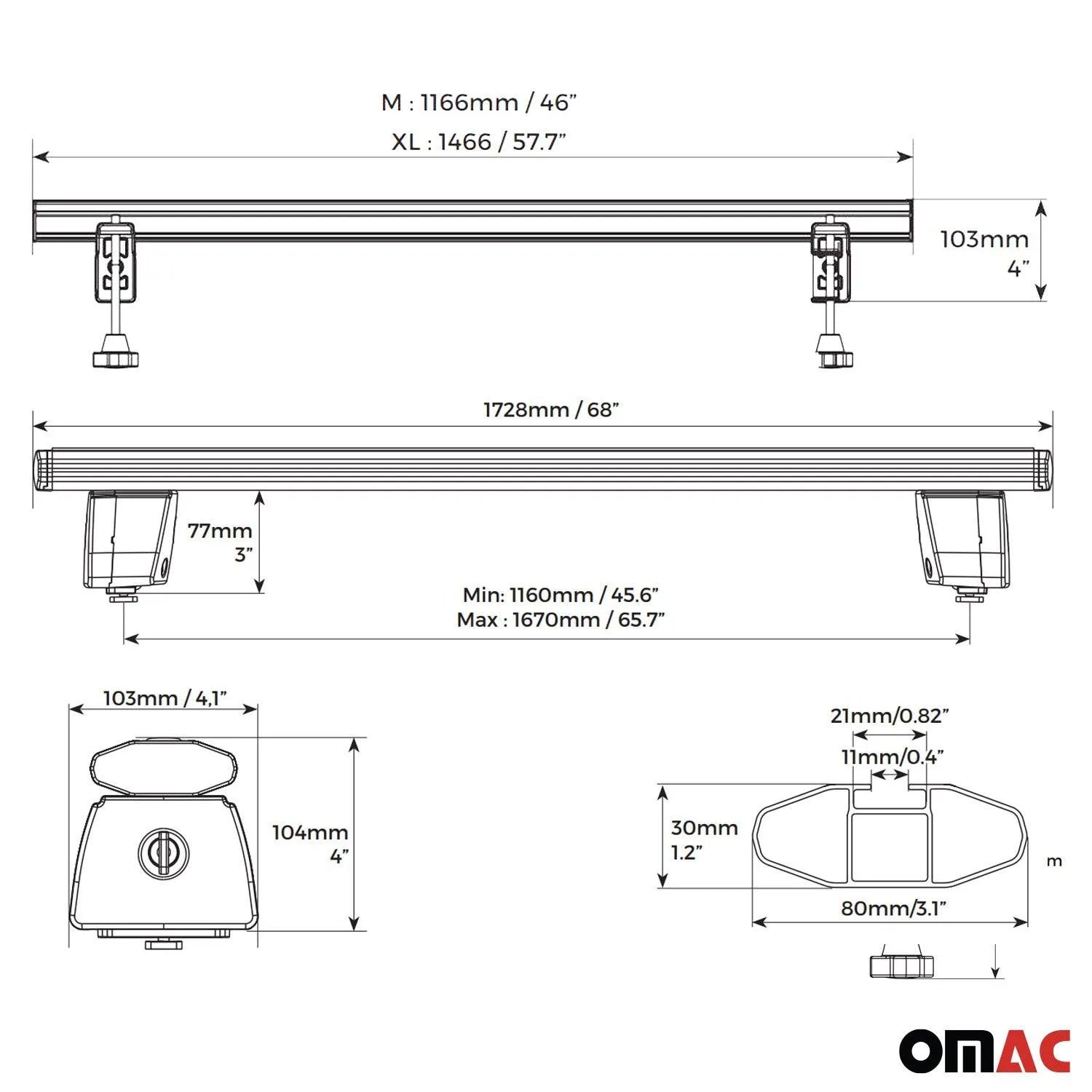 2022-2026 Toyota Tundra Truck Bed Rack System Alu Pick Up Sliding Rack 4Pcs