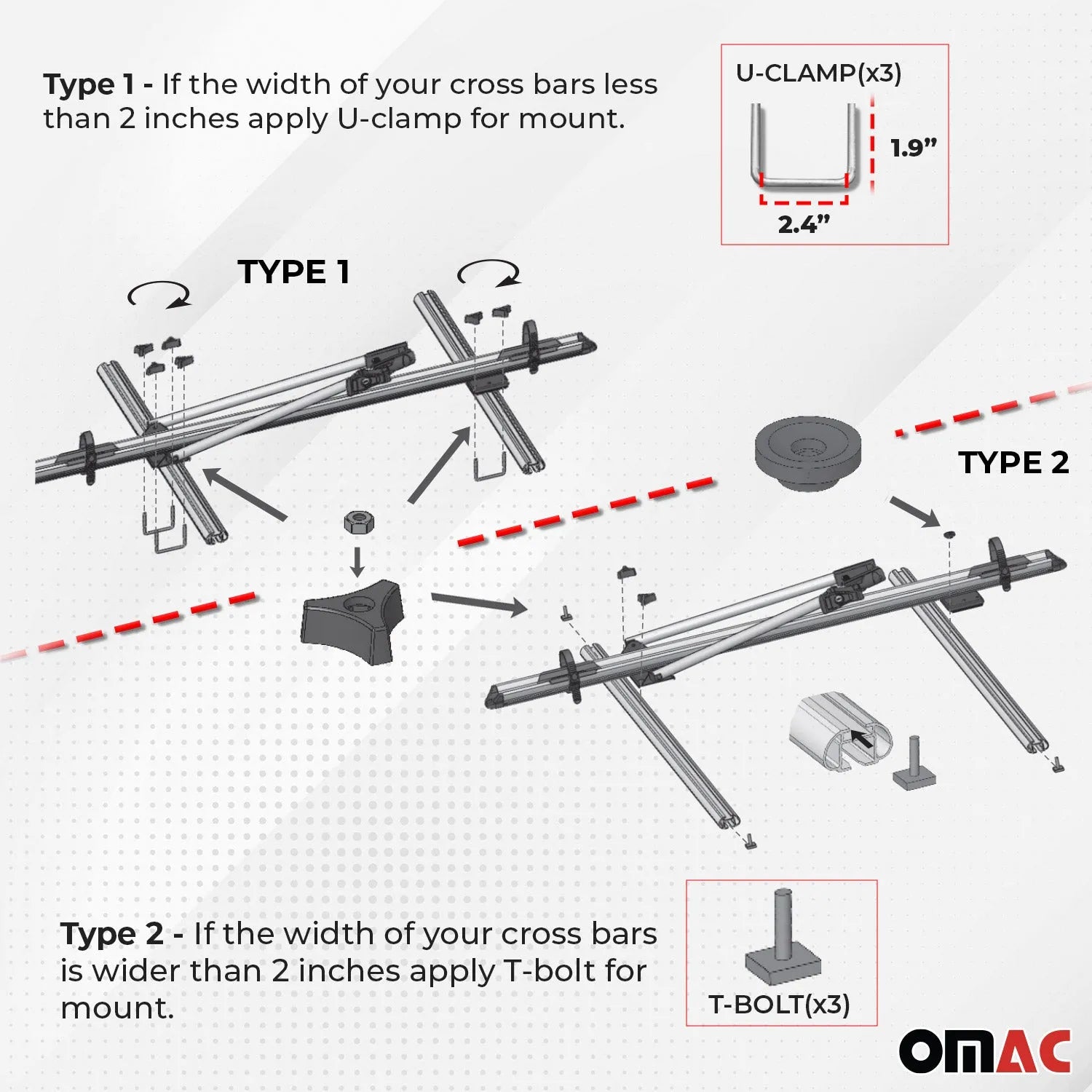 2014-2026 RAM ProMaster Bike Rack Carrier Roof Racks Set Gray 3Pcs