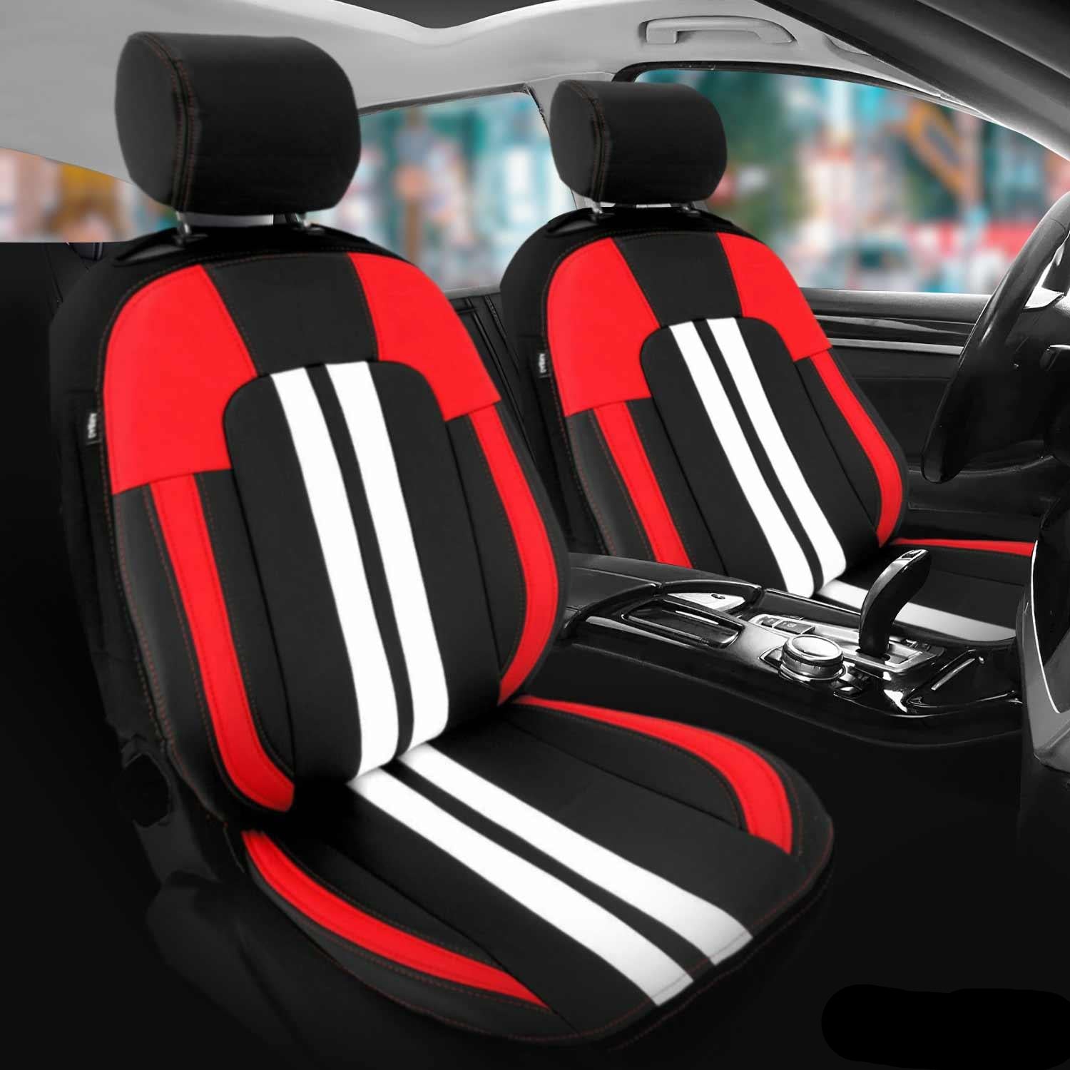 Subaru Front Car Seat Covers Protector Black White Breathable Cotton
