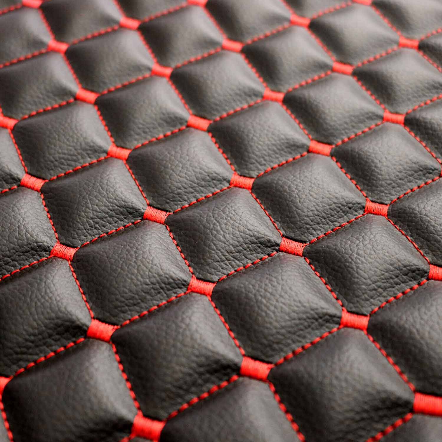 Cadillac Escalade Leather Breathable Front Seat Cover Pads Black Red 1Pc