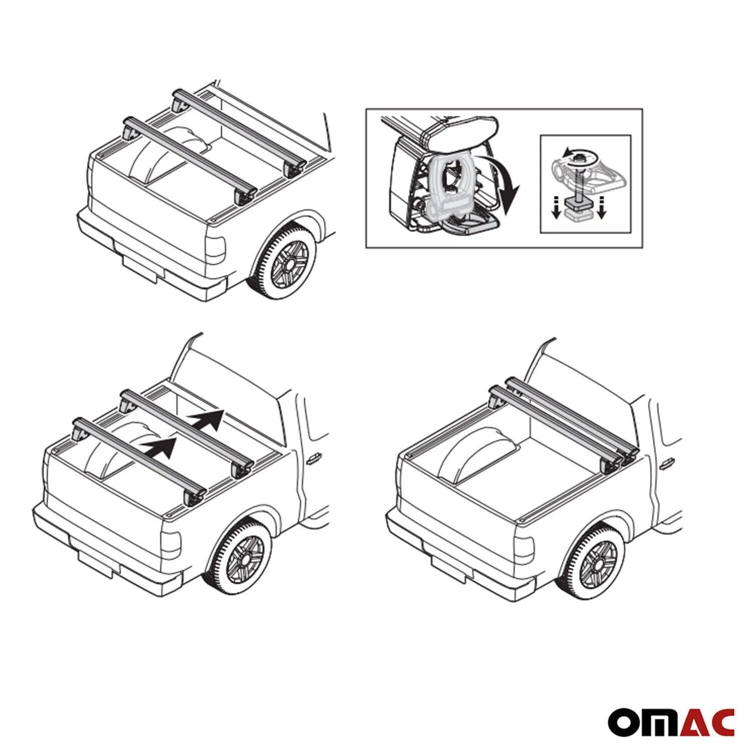 2022-2026 Toyota Tundra Truck Bed Rack System Alu Pick Up Sliding Rack 4Pcs