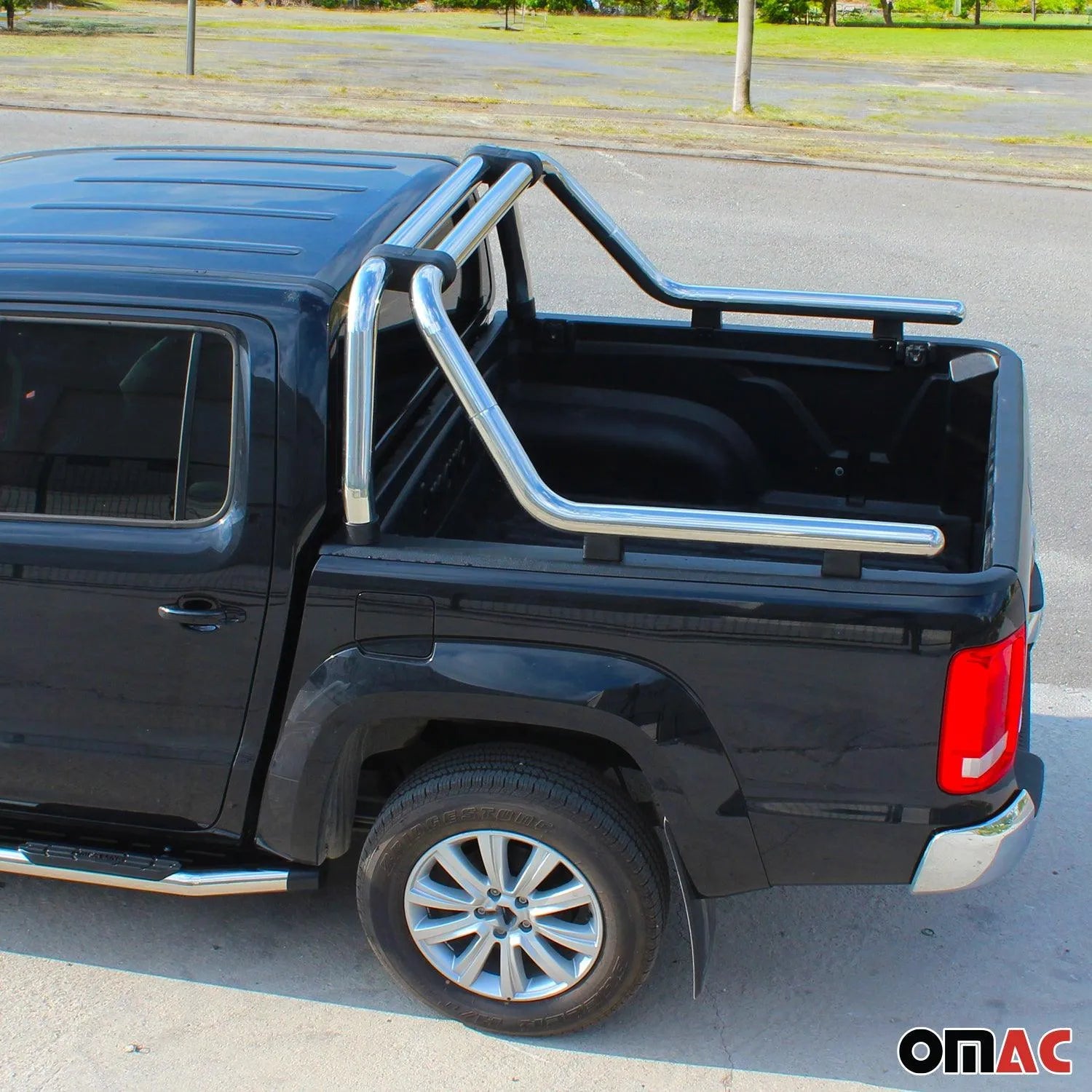 2019-2023 Ford Ranger Sport Bar Truck Bed Chase Roll Bar Stainless Steel Silver 1Pc