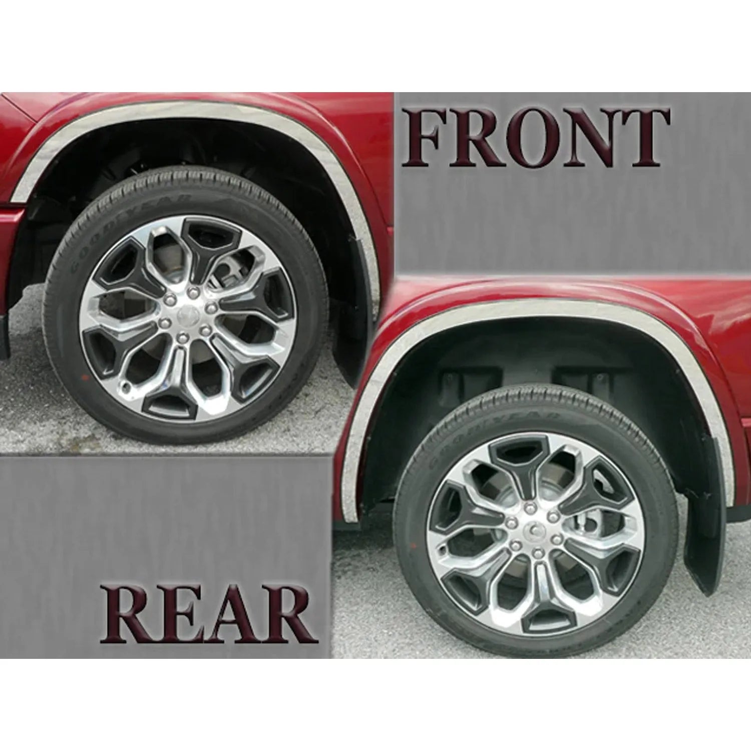 2019-2023 Ram 1500 Stainless Steel Wheel Well Trim 4 Pcs